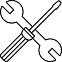 Screwdriver repair icon symbol vector image. Illustration of the fix toolkit design image. EPS 10