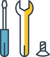 Screwdriver repair icon symbol vector image. Illustration of the fix toolkit design image. EPS 10