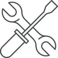 Screwdriver repair icon symbol vector image. Illustration of the fix toolkit design image. EPS 10