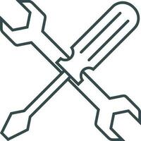 Screwdriver repair icon symbol vector image. Illustration of the fix toolkit design image. EPS 10