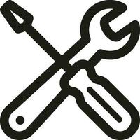 Screwdriver repair icon symbol vector image. Illustration of the fix toolkit design image. EPS 10