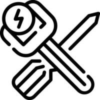 Screwdriver repair icon symbol vector image. Illustration of the fix toolkit design image. EPS 10