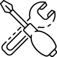 Screwdriver repair icon symbol vector image. Illustration of the fix toolkit design image. EPS 10