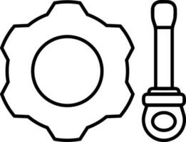 Screwdriver repair icon symbol vector image. Illustration of the fix toolkit design image. EPS 10