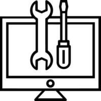 Screwdriver repair icon symbol vector image. Illustration of the fix toolkit design image. EPS 10