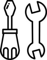 Screwdriver repair icon symbol vector image. Illustration of the fix toolkit design image. EPS 10