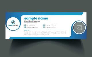 Email Signature or company footer design. Email signature template design free Vector