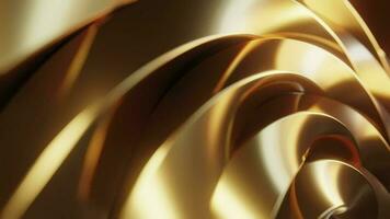 3d abstract goud spiraal looping achtergrond, luxe , naadloos lus, 4k resolutie video