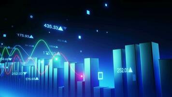 Lager Markt abstrakt Finanzen Hintergrund mit Bewegung Graph, Diagramme Diagramme von finanziell Statistiken 4k Auflösung video