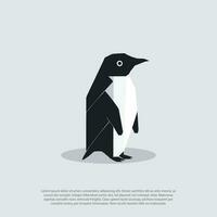 simple penguin logo abstract geometric line vector design, minimal and simple outline icon. low poly, polygonal, no curve, for shirt, animal books