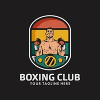 ganador en boxeo logo diseño prima vector