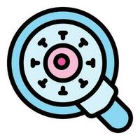 Ovum magnifying icon vector flat