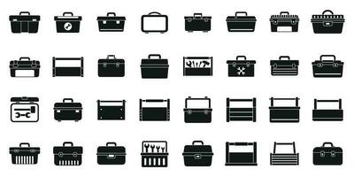 Toolbox icons set simple vector. Repair kit vector