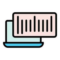 Computer barcode icon vector flat