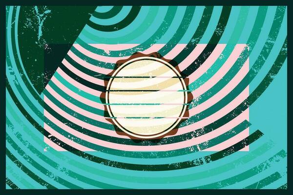 Motion Zoom Line vintage rays sunburst retro background With Grunge style