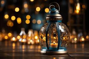 Eid mubarak and ramadan kareem greetings with islamic lantern and mosque. Eid al fitr background. Eid al fitr background of window concept by photo