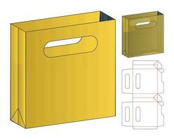 diseño de plantilla troquelada de embalaje de caja. Maqueta 3d vector