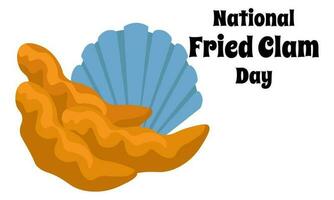 National Fried Clam Day, idea for a horizontal poster, banner, flyer, postcard or menu design vector