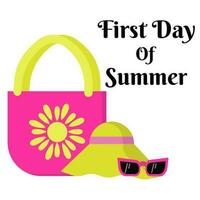 First Day Of Summer, banner or poster design vector