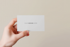 Hand Holding a Card Mockup psd