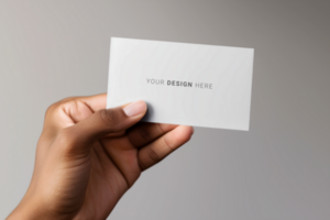 Hand Holding a Card Mockup psd