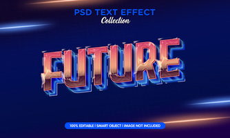 future retro text effect psd
