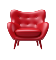 Modern red chair isolated png