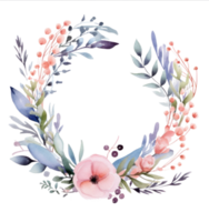 Aquarell Blumen- Kranz isoliert png