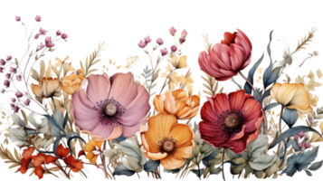 Aquarell Blumen- Rand png