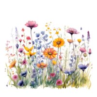 vistoso acuarela primavera flores ramo de flores png