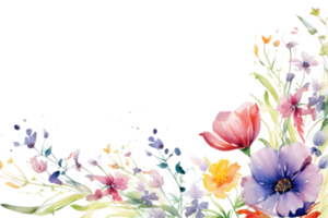 Watercolor floral border png