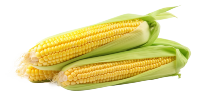 Corn with leaves and earns isolated png