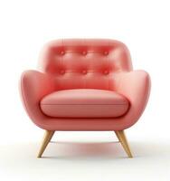 Modern red chair isolated photo