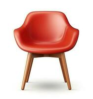 Modern red chair isolated photo