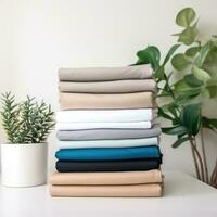 Stack of clothes isolated photo