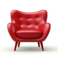 Modern red chair isolated photo