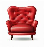 Modern red chair isolated photo
