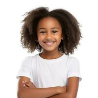 Beautiful african american girl isolated photo