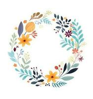 Watercolor floral wreath isolated photo