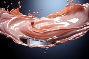 Foundation liquid elements splash. Fluid cosmetic cream or cosmetic make-up creamy product concept by AI Generated photo