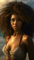 africano negro mujer retrato, linda niña valores foto antecedentes