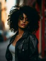 africano negro mujer retrato, linda niña valores foto antecedentes