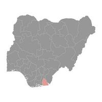 Akwa Ibom state map, administrative division of the country of Nigeria. Vector illustration.