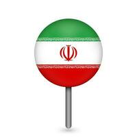 Map pointer with contry Iran. Iran flag. Vector illustration.