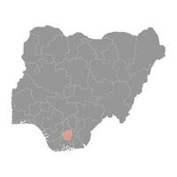 Imo state map, administrative division of the country of Nigeria. Vector illustration.