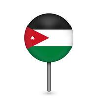 Map pointer with contry Jordan. Jordan flag. Vector illustration.