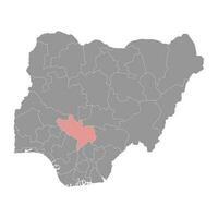 Kogi state map, administrative division of the country of Nigeria. Vector illustration.