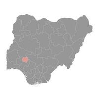 Ekiti state map, administrative division of the country of Nigeria. Vector illustration.