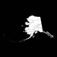 Alaska state map with boroughs. Vector illustration.