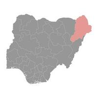 Borno state map, administrative division of the country of Nigeria. Vector illustration.